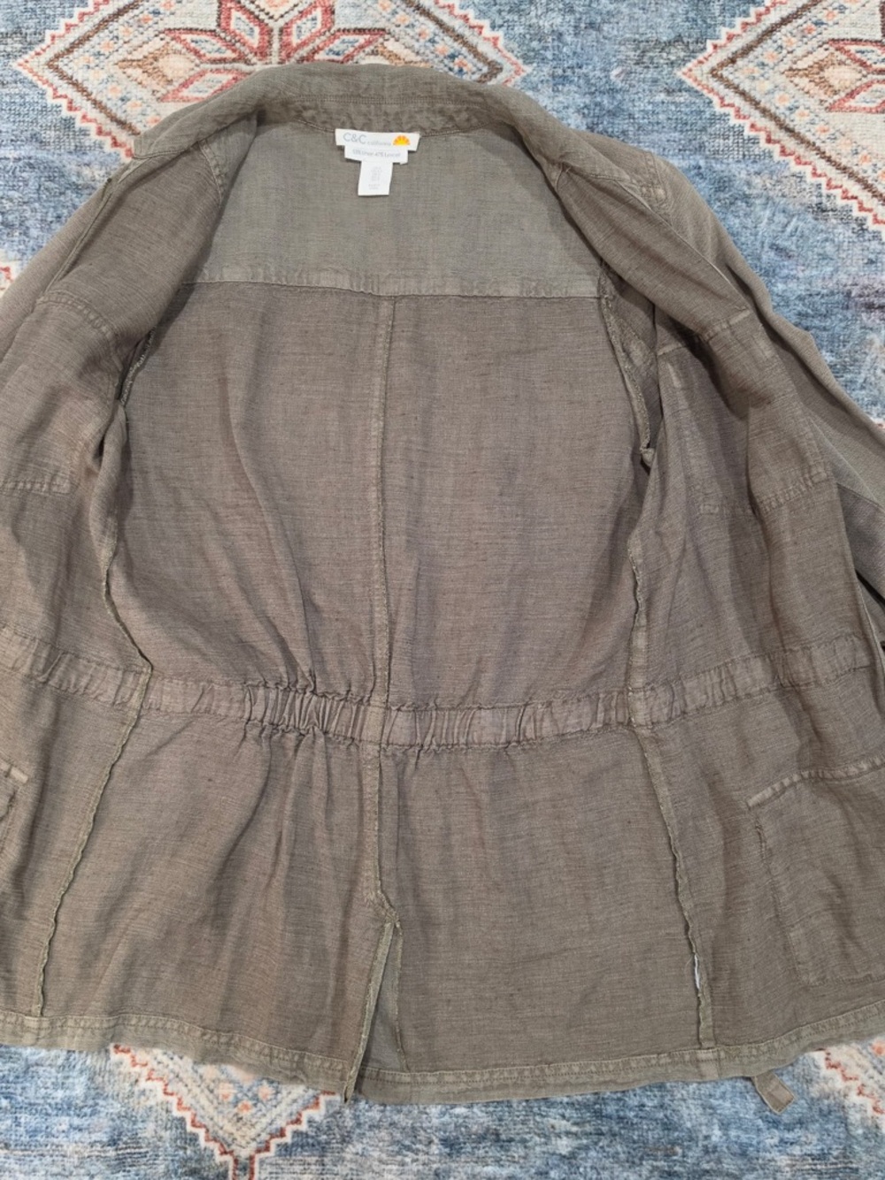 C&C California Olive Linen Blend Shirt - Picture 6 of 8